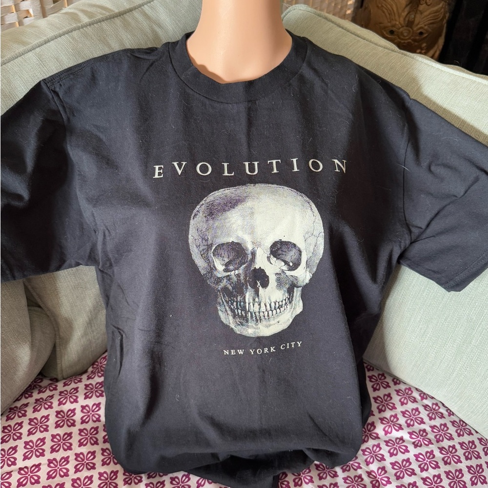 Vintage Skull Evolution Natural History Museum New York T-Shirt Size L